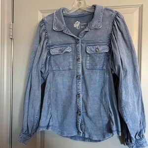 Pilcro Anthropologie Blue Chambray Shacket Size Medium